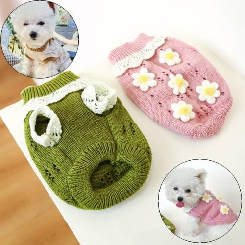 Cute Knitted Pet Sweaters for small Dogs Winter Puppy Cat Dog jumper Dachshund Chihuahua Pullovers mascotas Clothes Clothing