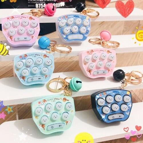 Miniature Cuddly Play Ground Rat Game Key Chain Cartoon Creative Childrens Gift Pendant Key Ring