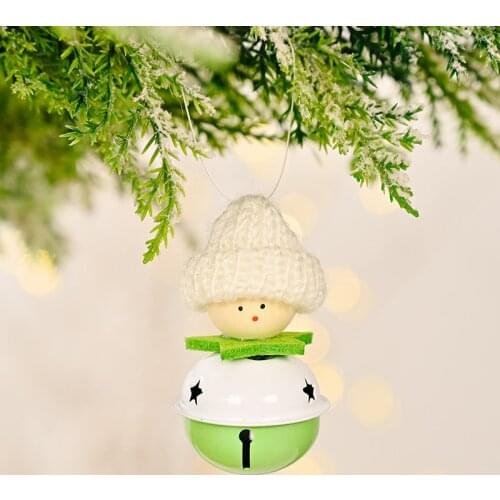 Newly Christmas Tree Plush Decor Hanging Xmas Bell Ball Round Cartoon Window Pendant for Bar Shop Home Party 7-8cm in Height