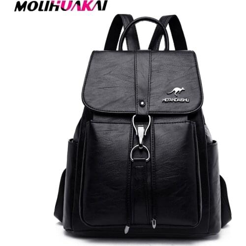 2021 Summer Bag Womens PU Leather Backpack Female Bag Travel Backpack Top Backpack Brand Luxury Designer School Bag