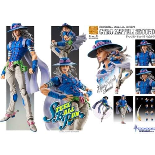 Original Medicos Anime JoJos Bizarre Adventure Julius Gyro Zeppeli Caesar Zeppeli PVC Action Figure Collectible Model Toys