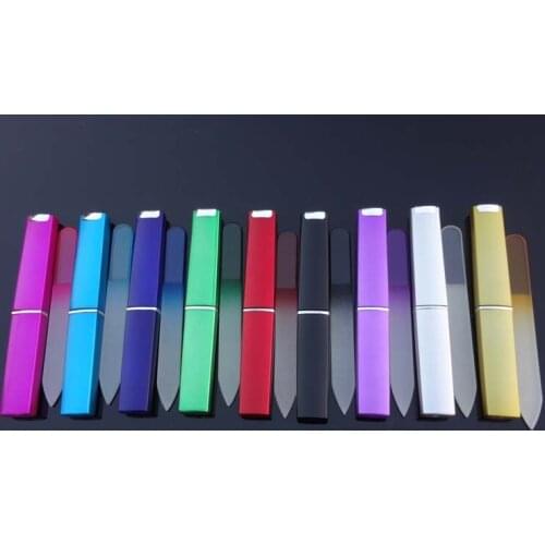 Crystal Glass Nail File with Match HARD CASE 3 1/2" Your Choice of Colors NF009