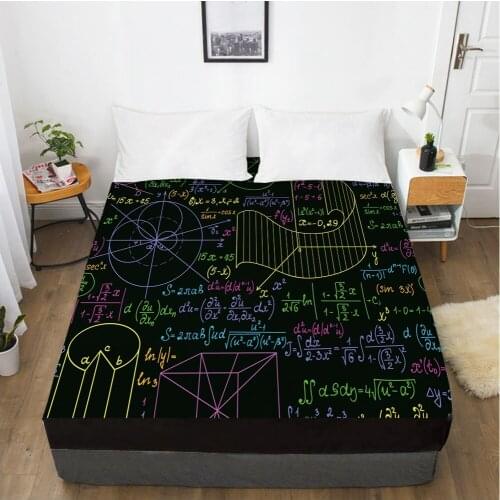 Fitted sheet bed sheet With An Elastic Band 150x200/180/200/160x200 Mattress Cover Bed cover 1pc Geometry formula