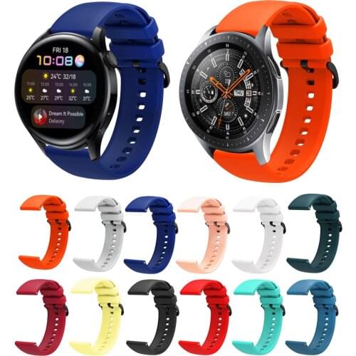 22mm Width Rubber Watch Strap For Huawei Watch 3 Pro Smart Watch Band Sport Silicone Wristbands For Huawei Watch GT GT2 Bracelet
