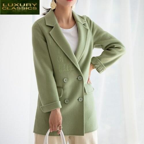 Wool 100% Spring Autumn Coat Female Elegant Ladies Woolen Jacket Women Korean Manteau Femme 2021 Vintage Blend Coat Jackets 8805