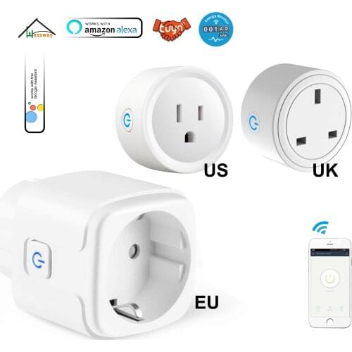 TUYA WiFi Smart Plug EU US UK Adaptor switch socket for Wireless Remote Voice Control with Alexa Google Home