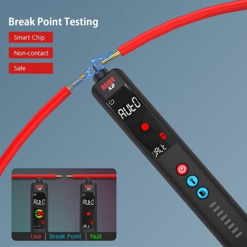 BSIDE X2 Smart Digital Multimeter Infrared Temperature Measuring LCD Screen AC DC Voltage Detector Pen LED Flashlight Accurate