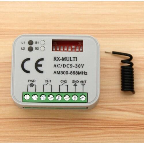 Universal AC DC 12-24V 2 Channel Universal Multi Receiver Controller RX MULTI AC/DC9-30V 300-868MHz