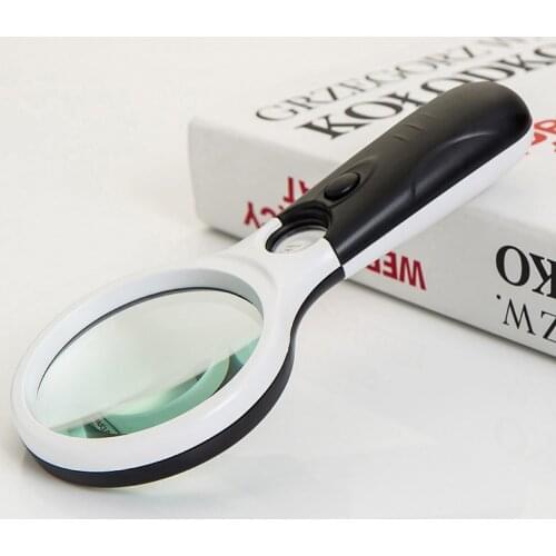 Illuminated Magnifier With 3 LED Microscope Magnifying Glass Aid Reading for Seniors loupe Jewelry Repair Tools