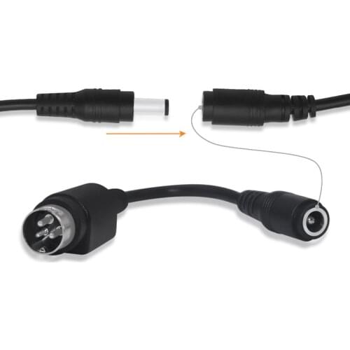 10pcs/bag 3-pin printer TV power adapter cable DC 5.5*2.5MM female to male 3-pin conversion adapter charging head Delippo