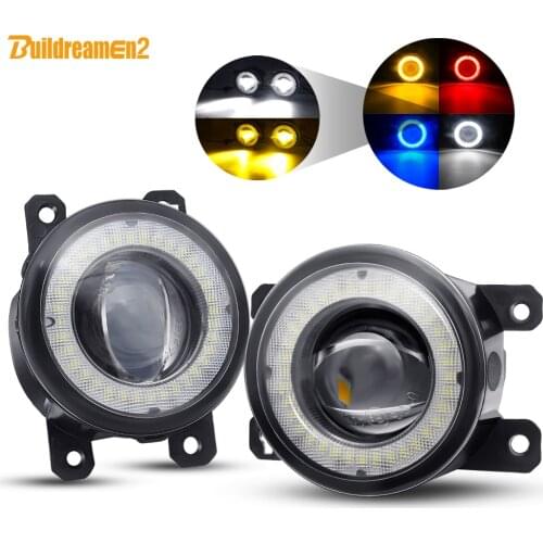 2 X Car Angel Eye Fog Light DRL LED Lens Fog Daytime Running Lamp 30W 3000LM 12V For Land Rover Range Rover Freelander Discovery
