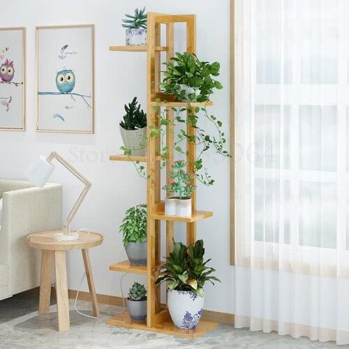 499 Flower Stand Multi-layer Indoor Balcony Green Dill Pot Solid Wood Living Room Floor Type Succulent Rack Space Saving Flower