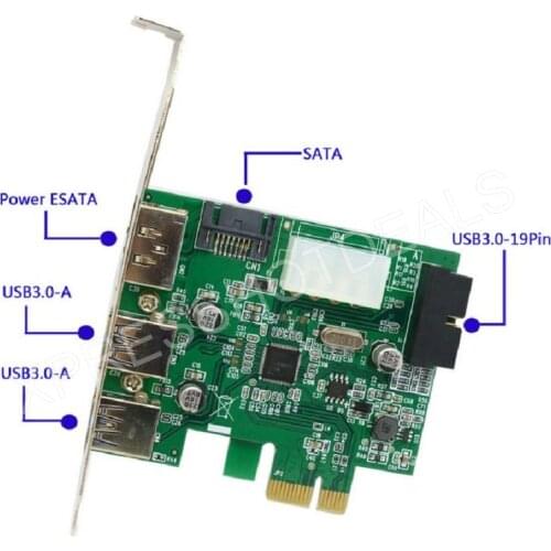 PCI Express PCI-E USB 3.0 + eSATA 3.0 Card Adapter Converter