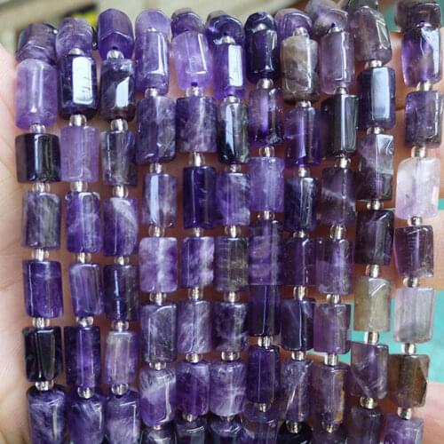 Natural Stone 8x11mm Tube Faceted Loose Spacer Beads For Jewelry Making 22 Pcs DIY Accessorries Jewelry Bead For Bracelet