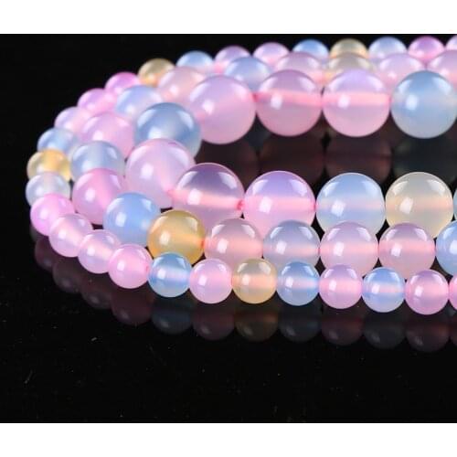 Wholesale Natural Stone Morgan Agates Bead Round Loose 15" Strand 4 6 8 10 12MM Beads for Jewelry Making DIY Bracelets Necklaces