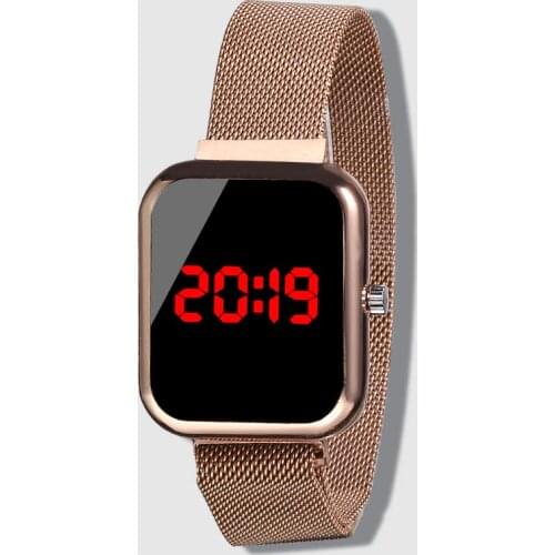 Fashion Men Digital Watches Stainless Steel Watch Rose Gold Men Watch Led Wrist Watches Electronic Clock Date Female Wristwatch