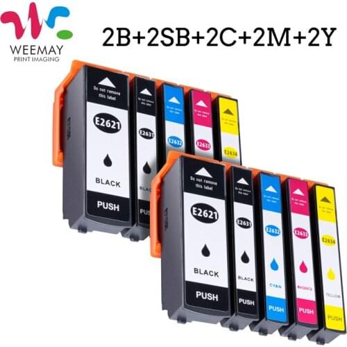 Weemay 26XL Compatible for T2621 T2631 to T2634 Ink cartridge for Epson XP510 XP520 XP600 XP605 XP610 XP615 XP620 XP625 ,10 PCS