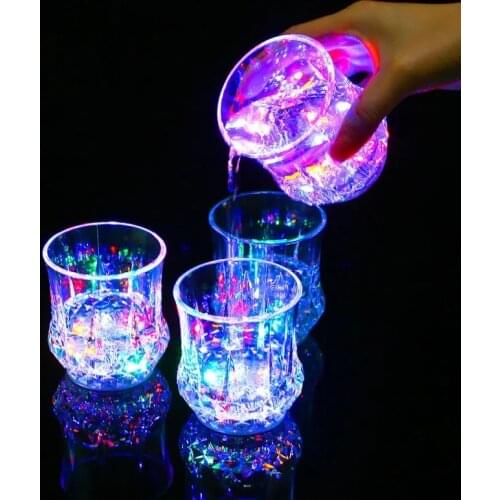 Colorful LED Glowing Cup Flash Water Induction Light Cup Drinking Wine Glasses