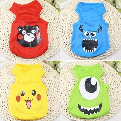 Pets Shirt Pet Cute Vest Dog Clothing Chihuahua Small Cartoon Style Cheap Summer Cute Spring Strap Multicolored Breathable