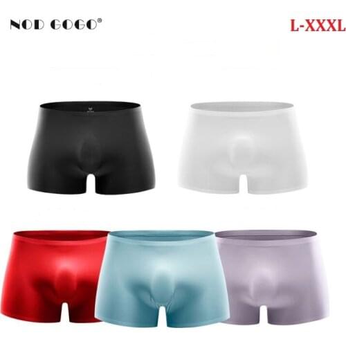 New Mens Underwears Male sexy integral molding U convex seamless Low-waist Boxers shorts Men Silky breathable thin underpants