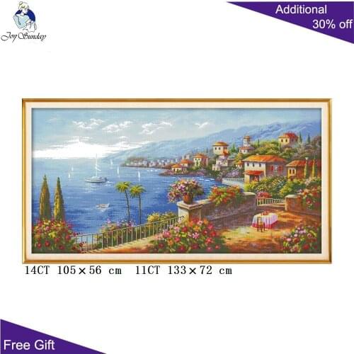 Your Gift Mediterranean Needlework FA005 14CT 11CT Counted and Stamped Home Decor Mediterranean DIY Embroidery Cross Stitch Kits