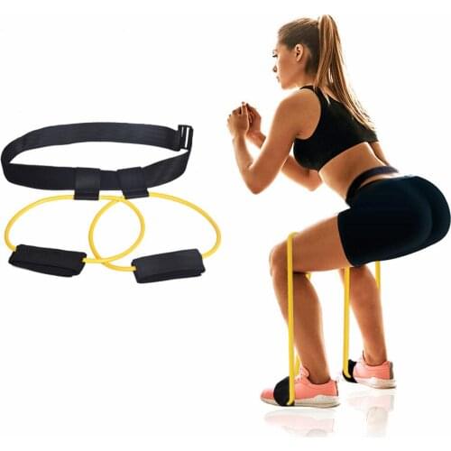 Fitness Women Booty Belt Set Resistance for Butt Legs Muscle Training Adjust Waist Belt Elastic Bands Pedal Home Exerciser