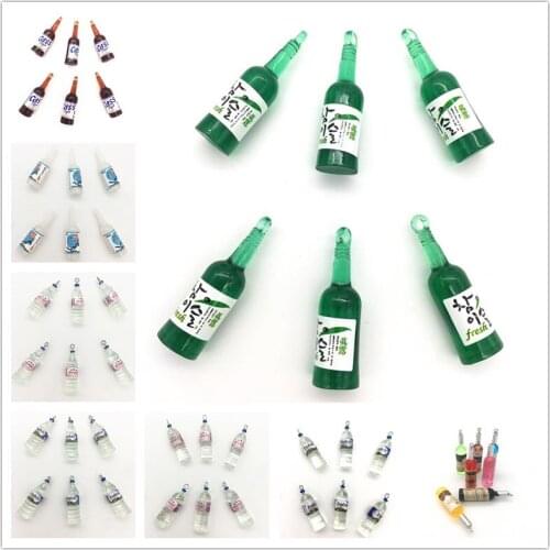 Set 500-1000pcs.Resin colorful bottle.Wine/saka/water/sahi bottles,resin 3D for holiday keychain and earring decoration