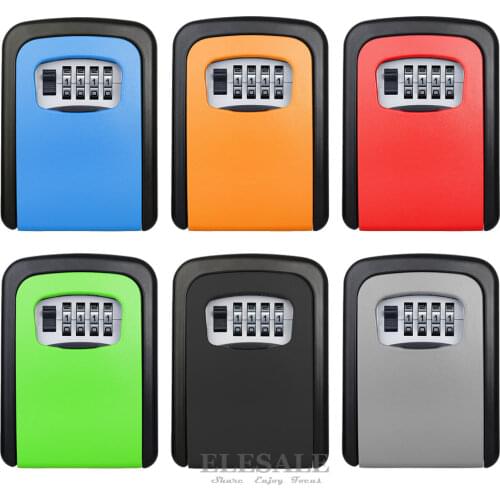Wall Mounted Hidden Key Storage Secret Organizer Boxes with 4 Digit Combination Password Lock House Car Spare Keys Safe