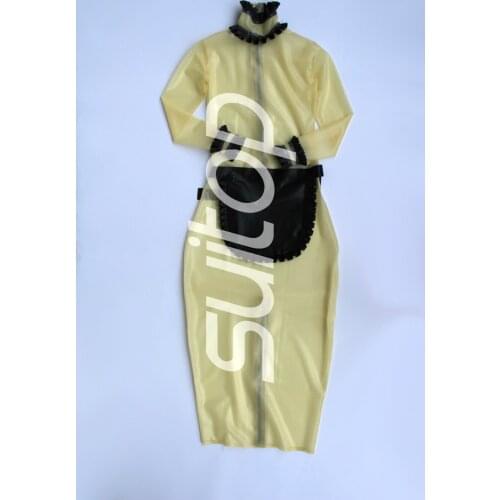 Sexy transparent rubber party dress with apron not including Cap RUBBER MAID DRESS SUITOP