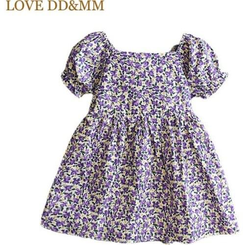 LOVE DD&MM Girls Print Dresses 2021 Summer New Kids Fashion Flower Color Dress For Baby Clothing Sweet Costume