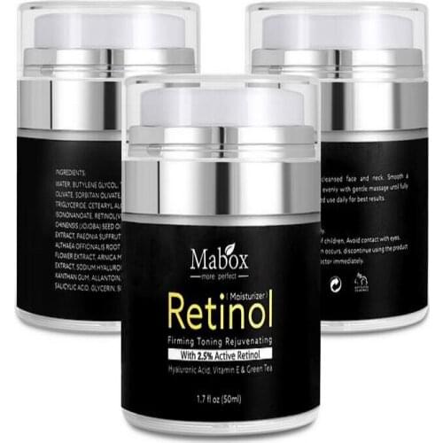 Retinol 2.5% Moisturizer Face Cream Vitamin E Collagen Retin Anti Aging Wrinkles Acne Hyaluronic Acid Green Tea Whitening Cream