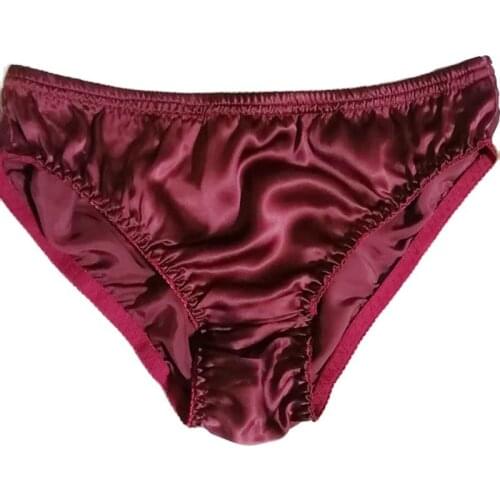 Luxury Silk Panties Ladies Sexy Pure Color Briefs Seamless Underwear Comfortable Breathable Satin Knickers 2021 New