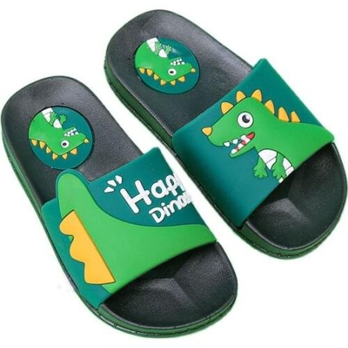 Wholesale New Hot Slippers For Boy Girl Anti-Slip Home Shoes Kids Light And Soft Sole Cartoon Dinosaur Sandals Bath