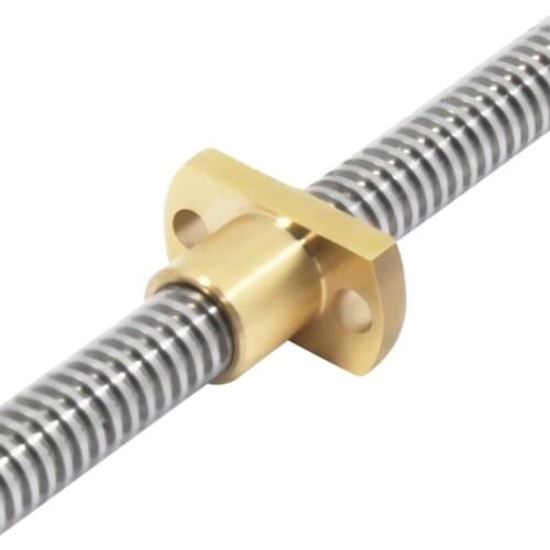T8 leadscrew nut Pitch 2mm Lead 2mm/8mm Brass T8x8mm Flange Lead Screw Nut for CNC Parts 3D Printer parts