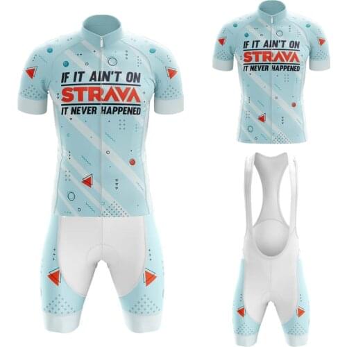 2021 STRAVA Pro Bicycle Team Summer Cycling Jersey Set Shorts Gel Breathable Pad Maillot Ciclismo Hombre Racing Jersey