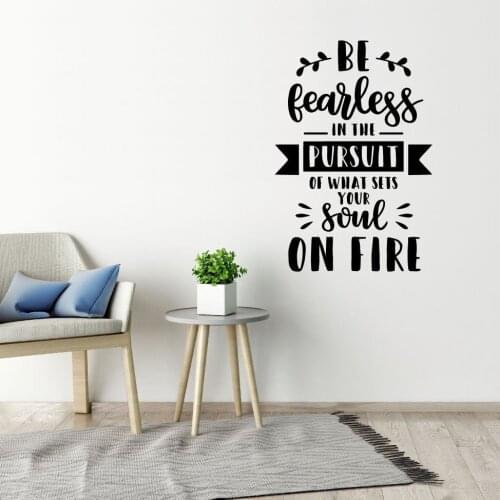 Inspirational Quotes Wall Decals Be Fearless Quote Vinyl Wall Sticker Inspirational words for Home Room Decor Stickers X804