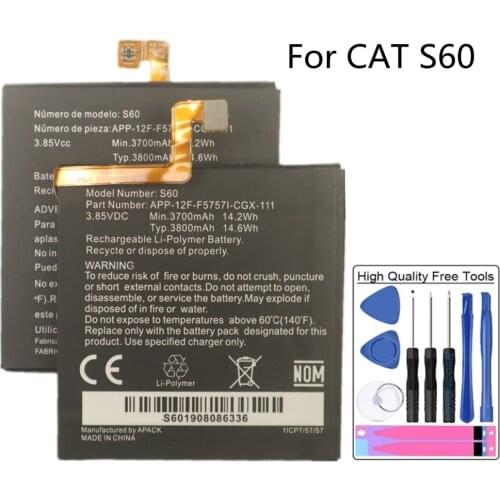 High Quality 3800mAh S60 Original Battery For Caterpillar CAT S60 APP-12F-F57571-CGX-111 Battery + Tools