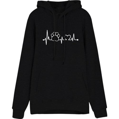 ZOGAA Heart Printed Hoodies Sweatshirts Women Long Sleeve Casual Autumn Winter Pullovers Pockets Streetwear Loose Tops