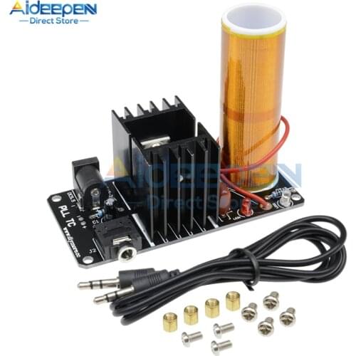1Set Tesla Coil Kit DC 15-24V 15W Mini Music Tesla Coil Plasma Speaker Tesla Wireless Transmission DIY Kits