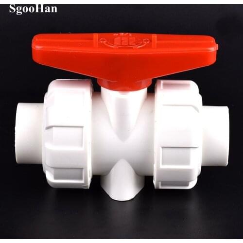 20~32mm UPVC White Ball Valve Double Union Valve Connector Aquarium Fish Tank Adapter Garden Irrigation System Pipe Fittings