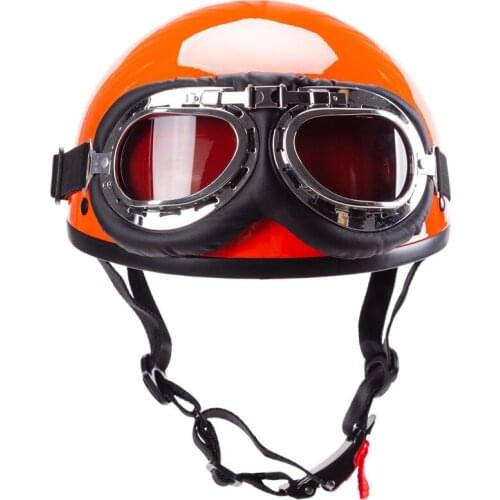 2020 Motorcycle Helmet German Style Motorcycle Open Face Half Helmet Chopper Biker Pilot DOT with Free Glasses