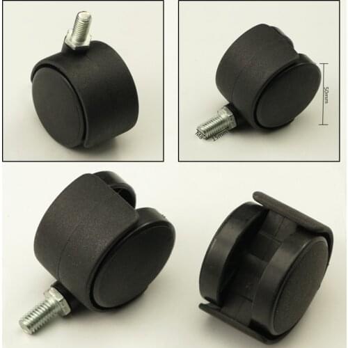 4PCS Black 2'' Swivel Casters with M8 Screw Office Sofa Chair Furniture Accessories 50mm Universal Wheels For Hardware Equipment