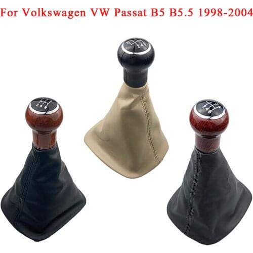 5/6 Speed Car Gear Shift Knob With Gaitor Leather Boot Cover For Volkswagen VW Passat B5 B5.5 1998 1999 2000 2001 2002 2003 2004