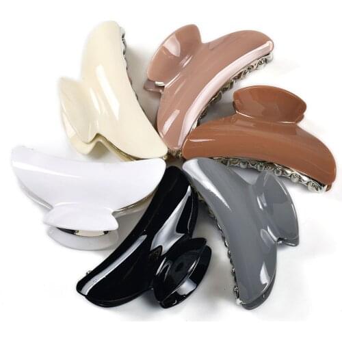 9cm Fashion Big Hair Claw Clips Black White Acrylic Large Her Crab Clamp For Girl Hairpins Accessories Women Haircrab 25003