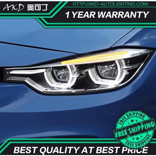 AKD Car Styling for F30 F35 Headlights 2013-2016 320i 318i 325i Headlight DRL Hid Head Lamp Angel Eye Bi Xenon Beam Accessories