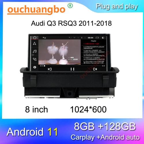 Ouchuangbo audio player radio recorder for Q3 2011-2016 support android 10 gps 8 inch Screen can move 8+64GB