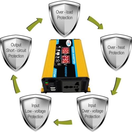 Car power inverter DC 12V to 110V AC 60HZ Yellow