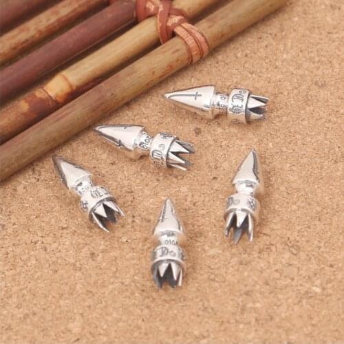 Wholesale 925 Sterling Thai Silver Accessories Bracelet Diy Beaded Leather Rope Pullover Fashionable Ch Letter Item Link Buckle