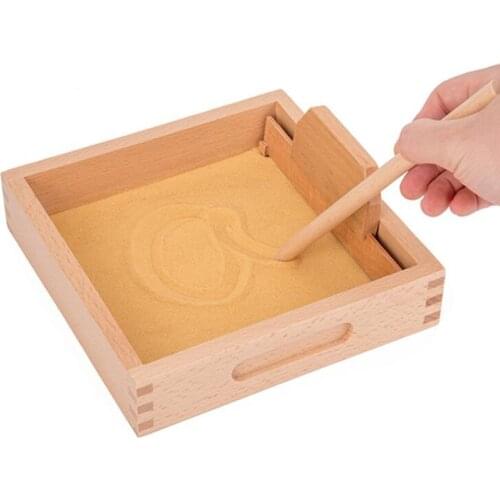 Childrens Wooden Sand Table Write Sand Boxes For Kids Montessori Teaching Aid Sand Scraping Box Children Early Educational Toys