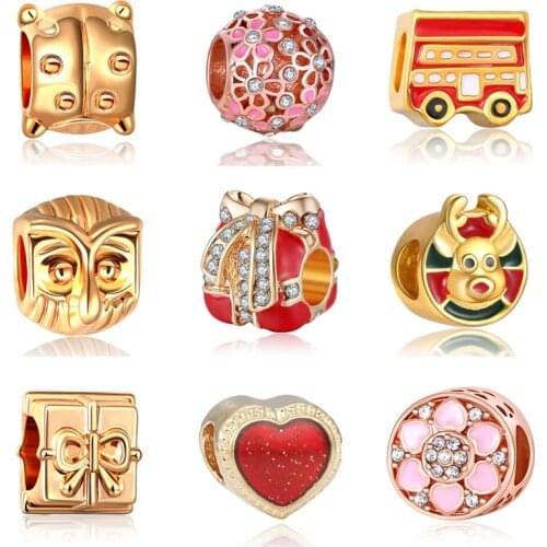 DIY rose gold beads jewelry bijoux bracciale bisuteria french bead silver perfumes mujer originales bracelet charms